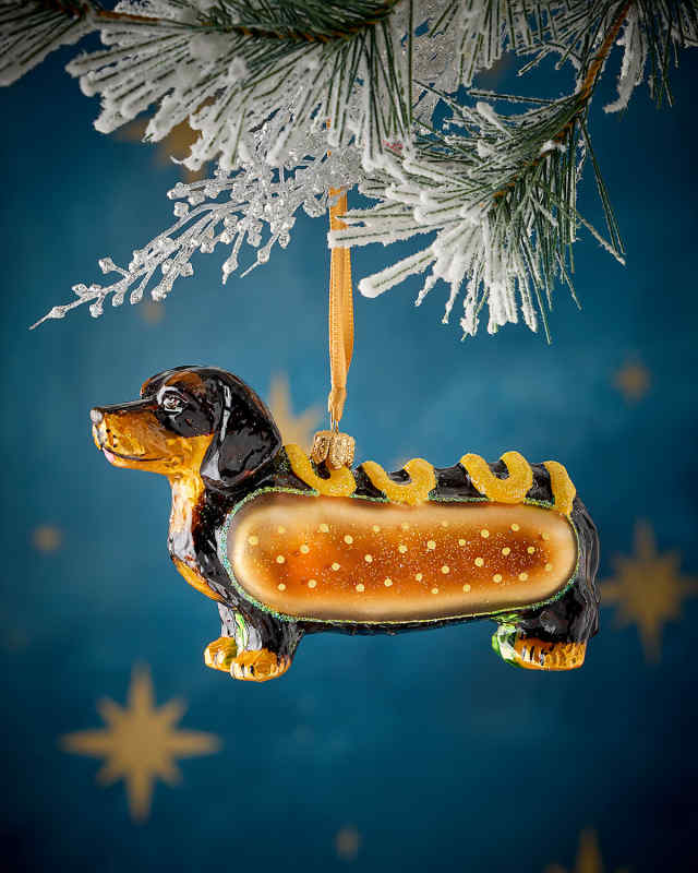 Hot Dog Dachshund Christmas Ornament